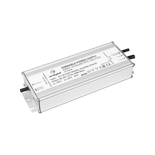 Блок питания для светодиодной ленты диммируемый Arlight 24В ARPV-UH24400-PFC-DALI-PH 16,А 400Вт IP67 фото Блок питания для светодиодной ленты диммируемый Arlight 24В ARPV-UH24400-PFC-DALI-PH 16,А 400Вт IP67 картинка